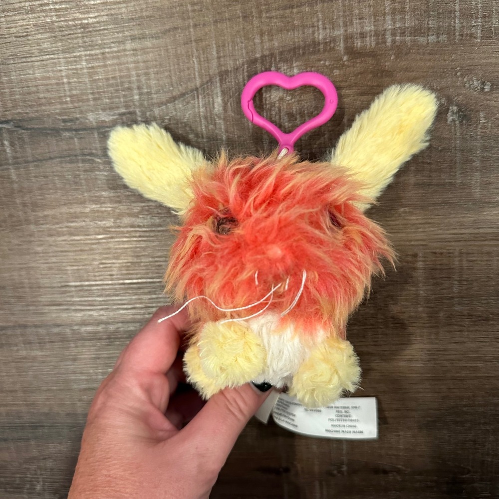 Little Live Pets Scruff-A-Luvs Baby Bunny Plush Clip On Bag Charm Orange Yellow